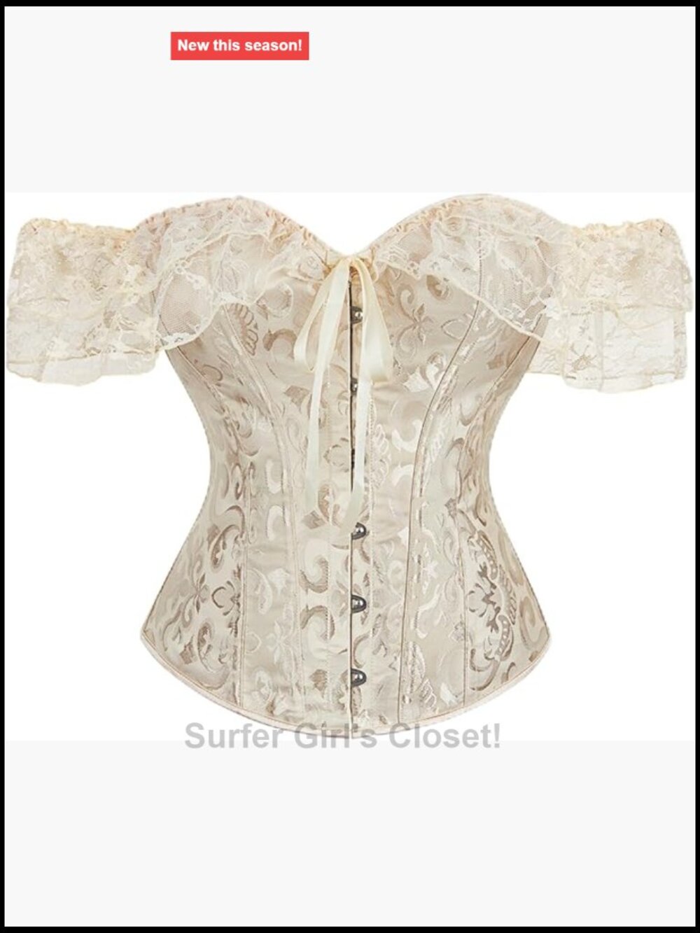 Lace Up Overbust Corset Bustier Renaissance Party Halloween Costume